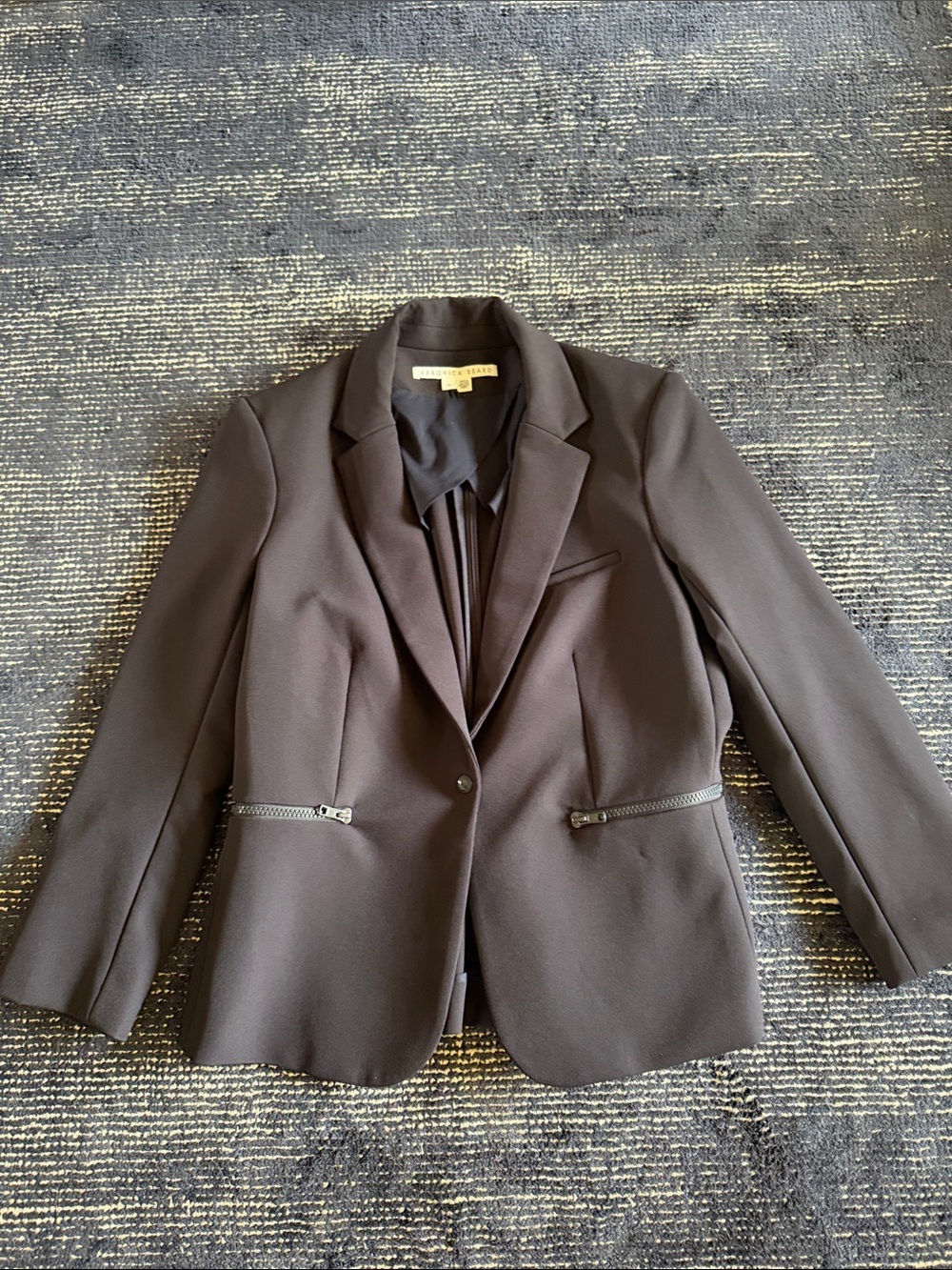Veronica Beard Black Scuba Schoolboy Dickie Blazer